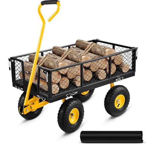 VEVOR Bollerwagen 408kg Belastbar Gerätewagen Gartenwagen Stahlrahmen Handwagen 82cm Griff Gartenkarre 2m Seil Geeignet für Rasenflächen Höfe Strände Bauernhöfe Lagerhäuser VEVOR Bollerwagen 408kg Belastbar Gerätewagen Gartenwagen Stahlrahmen Handwagen 82cm Griff Gartenkarre 2m Seil Geeignet für Rasenflächen Höfe Strände Bauernhöfe Lagerhäuser von VEVOR