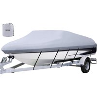 VEVOR Bootspersenning 210D Oxford Gewebe Anti-UV Länge 609-670 cm wasserdichte Bootsplane mit Seil und Aufbewahrungstasche Boat Cover Abdeckplane von VEVOR