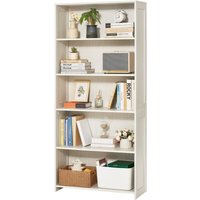 VEVOR Bücherregal mit 6 rechteckigen Fächern & höhenverstellbarem Regal, 1735 mm hohe Standregal Aufbewahrungsregal aus E1 Spanplatte, von VEVOR