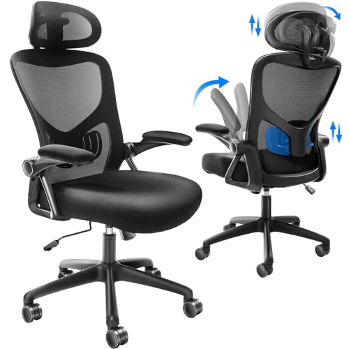 VEVOR Bürostuhl Ergonomisch, Schreibtischstuhl mit Verstellbarer Kopfstütze 60 mm, mit Armlehnen Lendenwirbelstütze, Drehstuhl Wippfunktion, Chefsessel aus Mesh, Rückenschonend, Bürostuhl 130 kg VEVOR Bürostuhl Ergonomisch, Schreibtischstuhl mit Verstellbarer Kopfstütze 60 mm, mit Armlehnen Lendenwirbelstütze, Drehstuhl Wippfunktion, Chefsessel aus Mesh, Rückenschonend, Bürostuhl 130 kg von VEVOR