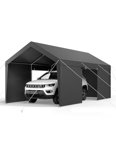 VEVOR Carport, 3,65 x 6,09 m Zeltgarage, Garagenzelt mit abnehmbaren Seitenwänden & Tür, robuster Autounterstand, Autoüberdachung UV-beständig, Ganzjahresschutz für Auto & Boot, Grau VEVOR Carport, 3,65 x 6,09 m Zeltgarage, Garagenzelt mit abnehmbaren Seitenwänden & Tür, robuster Autounterstand, Autoüberdachung UV-beständig, Ganzjahresschutz für Auto & Boot, Grau von VEVOR