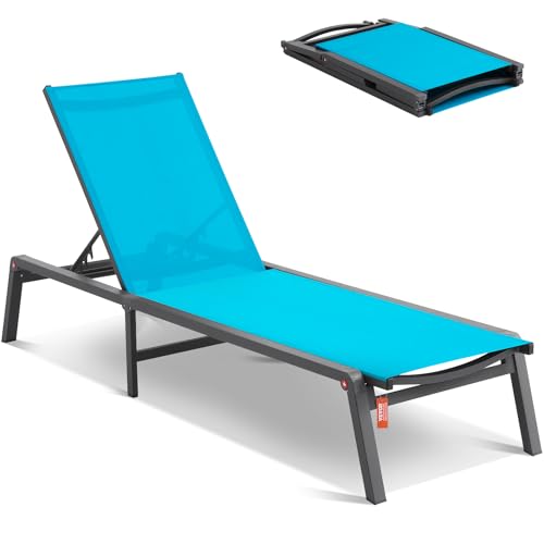 VEVOR Chaiselongue-Sessel für den Außenbereich, Aluminium-Terrassen-Loungesessel mit 5 verstellbaren Positionen, klappbarer Pool-Loungesessel mit Liegefunktion und komplett Flacher Sonnenstuhl VEVOR Chaiselongue-Sessel für den Außenbereich, Aluminium-Terrassen-Loungesessel mit 5 verstellbaren Positionen, klappbarer Pool-Loungesessel mit Liegefunktion und komplett Flacher Sonnenstuhl von VEVOR