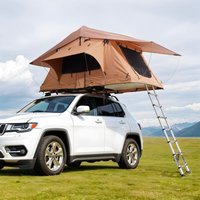 VEVOR Dachzelt mit Hartschale Autozelt für 2–3 Personen, zusammenklappbares Hartschalen-Dachzelt mit Teleskopleiter (150 kg belastbar) Matratze, aus von VEVOR