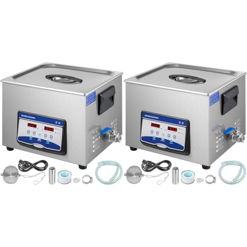 VEVOR Digital Ultraschall Reiniger Ultrasonic Cleaner Schmuck Reinigung Ultraschall Ultraschallreinigungsgerät Brille Reinigungsgerät mit Heater Timer (15l) (Packung mit 2) von VEVOR