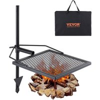 VEVOR Drehspieß Schwenkgrill Stahl 405 x 405 mm, Holzkohlegrill Tragbarer Grillrost Grillgestell 6 kg Belastbarkeit 300 ℃ Freistehend von VEVOR