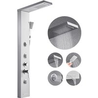 Duschpaneel-Turmsystem (5 in 1) mit Regenwasserfall-Duschkopf, (1345 mm) Duschsäule aus Edelstahl, Regenmassagesystem zur Wandmontage, mit Handbrause von VEVOR
