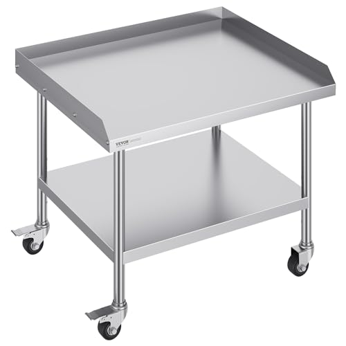 VEVOR Edelstahl-Arbeitstisch, Gewerblicher Arbeitstisch zur Lebensmittelzubereitung mit 4 Rädern, Lenkrollen, 3-seitiger Spritzschutz, 762 x 914 x 762 mm, Ideal für Restaurants, Hotels VEVOR Edelstahl-Arbeitstisch, Gewerblicher Arbeitstisch zur Lebensmittelzubereitung mit 4 Rädern, Lenkrollen, 3-seitiger Spritzschutz, 762 x 914 x 762 mm, Ideal für Restaurants, Hotels von VEVOR