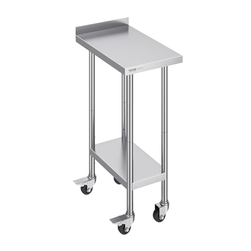 VEVOR Edelstahl-Arbeitstisch, kommerzieller Lebensmittelzubereitungs-Arbeitstisch mit Rollen, 610 x 381 x 1005,6 mm Vorbereitungs-Arbeitstisch, Zubereitungstisch für Restaurant, Zuhause und Hotel VEVOR Edelstahl-Arbeitstisch, kommerzieller Lebensmittelzubereitungs-Arbeitstisch mit Rollen, 610 x 381 x 1005,6 mm Vorbereitungs-Arbeitstisch, Zubereitungstisch für Restaurant, Zuhause und Hotel von VEVOR