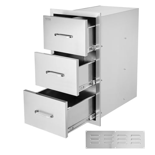 VEVOR Edelstahl Schubladenschrank Küchenschublade für Outdoor Küchen 15.7 x 28.5 x 20.7 Inch von VEVOR