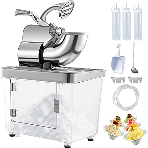 VEVOR Eiscrusher 3000W, Smoothie Maker Machine mit Eisspeicherkapazität 34 L, Silbriger Smoothie Mixer, Edelstahl Maschine mit Doppelschneidkopf und Ergonomischer Griff, für Milchshakes, Smoothies von VEVOR