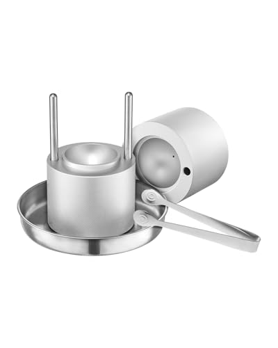 VEVOR Eispresse Eiskugelformer Set 53 mm Eiskugel aus Luftfahrt-Aluminium mit Zange & Abtropfschale, Eisblockform Eisballmaker für Whisky Cocktail Bourbon Scotch auf Partys & im Urlaub von VEVOR