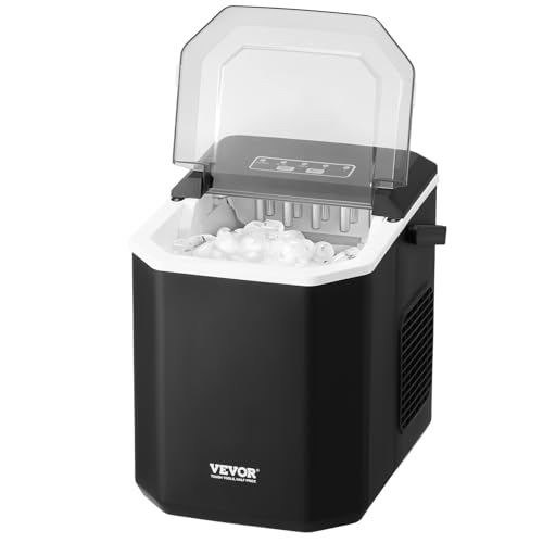 VEVOR Eiswürfelbereiter Eisbereiter Eiswürfelmaschine 9 Würfel in 6 Minuten, 11,8 kg / 24 h, tragbarer Eiswürfelbereiter mit Schaufel & Korb, Eismaschine mit 2 Größen für Küche Bar Party von VEVOR