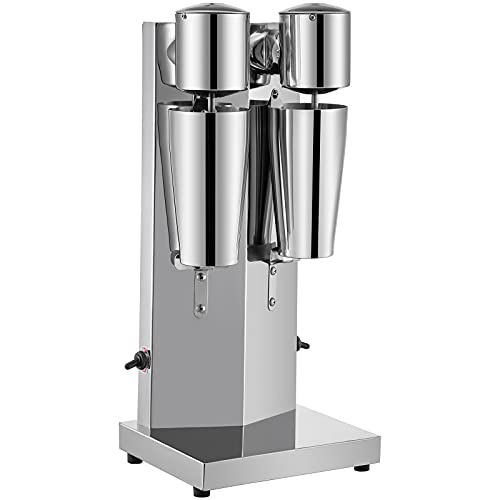 VEVOR Elektrischer Standmixer, 180 W + 180 W, Doppelkopf-Maschine, Mixer für Getränke, Cocktails, Milch, mit 2 Tassen aus Edelstahl, 2 einstellbare Geschwindigkeiten von VEVOR