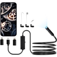 VEVOR Endoskopkamera mit Licht, 1920P HD-Endoskop für Android & iOS, Inspektionskamera mit 8 LED-Leuchten & 3 m langem Kabel, 2-facher Zoom, von VEVOR