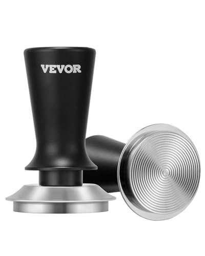 VEVOR Espresso-Tamper 53 mm, gefederter Kaffeetamper, 13,6 kg Tamper-Werkzeug Kaffeewerkzeug für Kaffeemaschine Kaffeezubehör Edelstahl-Tamper Kaffeestampfer mit rutschfestem Griff Schwarz von VEVOR
