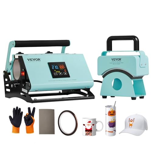 VEVOR 2-in-1-Heißpresse für Becher und Hüte, Mini-Heißpresse für Hüte und Kappen, Heißpresse für Sublimationsbecher und -becher mit 11-30 oz, Temperatur- und Zeitkontrolle, Transferpresse VEVOR 2-in-1-Heißpresse für Becher und Hüte, Mini-Heißpresse für Hüte und Kappen, Heißpresse für Sublimationsbecher und -becher mit 11-30 oz, Temperatur- und Zeitkontrolle, Transferpresse von VEVOR
