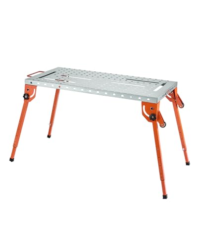 VEVOR Faltbarer Schweißtisch 533x1118mm, 226 kg Tragkraft, Werktisch mit 4-stufiger Höhenverstellung, Werkbank mit 6 Werkzeugschlitzen und 16mm Befestigungslöchern für Reparatur von Schweißbaugruppen VEVOR Faltbarer Schweißtisch 533x1118mm, 226 kg Tragkraft, Werktisch mit 4-stufiger Höhenverstellung, Werkbank mit 6 Werkzeugschlitzen und 16mm Befestigungslöchern für Reparatur von Schweißbaugruppen von VEVOR