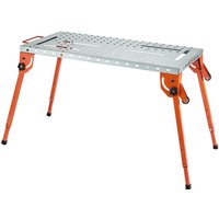 Faltbarer Schweißtisch 533x1118mm, 226 kg Tragkraft, Werktisch mit 4-stufiger Höhenverstellung, Werkbank mit 6 Werkzeugschlitzen und 16mm von VEVOR