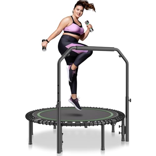 VEVOR Faltbares Mini-Trampolin Fitness-Rebounder 1295 mm 205 kg belastbares Tainingstrampolin, Rebounder Sport Trampolin Gartentrampolin mit 4-stufig höhenverstellbarem Griff & 42 Spanngurten VEVOR Faltbares Mini-Trampolin Fitness-Rebounder 1295 mm 205 kg belastbares Tainingstrampolin, Rebounder Sport Trampolin Gartentrampolin mit 4-stufig höhenverstellbarem Griff & 42 Spanngurten von VEVOR