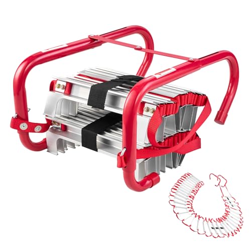 VEVOR Feuerleiter, 15 m, einziehbare Rettungsleiter max. 453,6 kg, leichte Notleiter aus Aluminiumlegierung mit hochfestem Polyestergurt, rutschfesten Sprossen & Breiten Stufen, 5-6 Stockwerke VEVOR Feuerleiter, 15 m, einziehbare Rettungsleiter max. 453,6 kg, leichte Notleiter aus Aluminiumlegierung mit hochfestem Polyestergurt, rutschfesten Sprossen & Breiten Stufen, 5-6 Stockwerke von VEVOR
