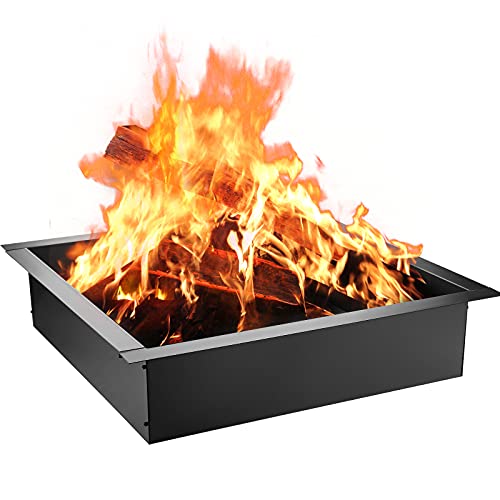 VEVOR Feuerschale Feuerstelle Garten Terrasse Kamin 1,5 mm dicker Feuerstellenring, DIY-Stahlring mit Zange, in den Boden eingelassene Feuerstellenauskleidung für den Außenbereich, Terrasse, Hinterhof von VEVOR