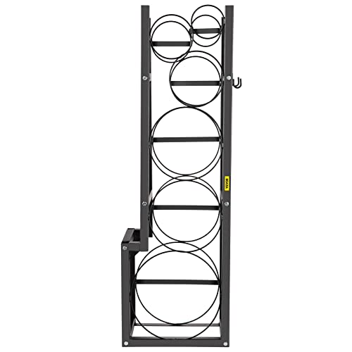 VEVOR Flaschentankständer 1 x 22,68 kg & 2 x 13,61 kg, Flaschentankständer aus Langlebigem Stahlmaterial Korrosions- und rostbeständig Flaschentankregal Fasst 6, Bodenstehend Flaschenregal Schwarz von VEVOR