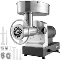 VEVOR Elektrischer Fleischwolf Edelstahl Fleischmaschine 450 kg/Std. Hackfleisch, 1100 W Multi Küchenmaschine Wurstfüller inkl. 2 Schneidplatten, 3 von VEVOR