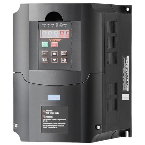 VEVOR Frequenzumrichter VFD 10 PS, 7,5 kW, 35 A, 1- oder 3-phasiger 220-V-Eingang auf 3-phasigen 220-V-Ausgang, 40-60-Hz-Eingang, 0-400-Hz-Ausgang, VFD für Spindelmotor-CNC-Drehzahlregelung VEVOR Frequenzumrichter VFD 10 PS, 7,5 kW, 35 A, 1- oder 3-phasiger 220-V-Eingang auf 3-phasigen 220-V-Ausgang, 40-60-Hz-Eingang, 0-400-Hz-Ausgang, VFD für Spindelmotor-CNC-Drehzahlregelung von VEVOR