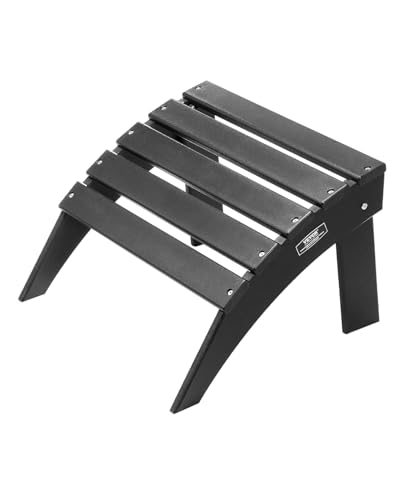 VEVOR Fußstütze für Adirondack-Stühle, 475x500x330 mm, klappbarer Adirondack-Ottomane aus HDPE-Kunststoff, Gartenstuhl weit verbreitet für Außenbereich, Veranda, Pool, Rasen, Hinterhof, schwarz von VEVOR
