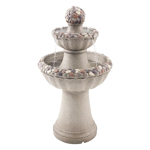 VEVOR Gartenbrunnen für den Außenbereich, 927 mm hoch, moderner 2-stufiger Wasserfall, Springbrunnen aus Fiberglas & Harz, mit Wasserpumpe, für Gärten, Terrassen, Hinterhöfe, Heimdekoration VEVOR Gartenbrunnen für den Außenbereich, 927 mm hoch, moderner 2-stufiger Wasserfall, Springbrunnen aus Fiberglas & Harz, mit Wasserpumpe, für Gärten, Terrassen, Hinterhöfe, Heimdekoration von VEVOR