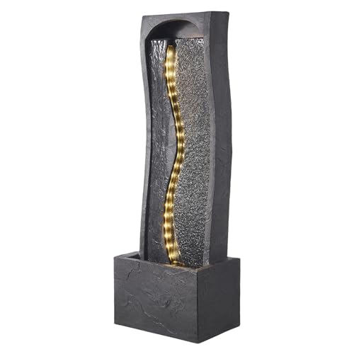 VEVOR Gartenbrunnen für draußen, 98 cm Höhe, moderner Wasserfall, mit LED-Beleuchtung und Pumpe, für Garten, Terrasse, Hinterhof, Heimdekoration, Außenbereich, Büro, Meditationsraum VEVOR Gartenbrunnen für draußen, 98 cm Höhe, moderner Wasserfall, mit LED-Beleuchtung und Pumpe, für Garten, Terrasse, Hinterhof, Heimdekoration, Außenbereich, Büro, Meditationsraum von VEVOR