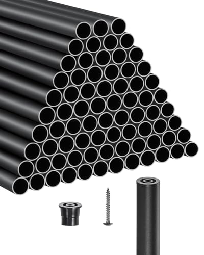 VEVOR Geländerstab, 101er-Set, φ19x914 mm Aluminium Treppenbaluster, runder Zierstab, Hohldeckgeländer mit Geländerkappen und Schrauben für Treppen, Veranda, Terrasse, Mattschwarz VEVOR Geländerstab, 101er-Set, φ19x914 mm Aluminium Treppenbaluster, runder Zierstab, Hohldeckgeländer mit Geländerkappen und Schrauben für Treppen, Veranda, Terrasse, Mattschwarz von VEVOR