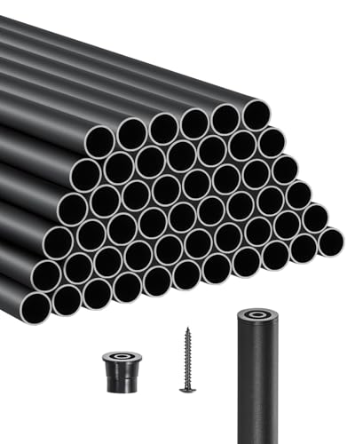 VEVOR Geländerstab, 51er-Set, φ19x813 mm Aluminium-Treppenbaluster, Zierstab, runder Stab, Hohldeckgeländer mit Geländerkappen und Schrauben für Treppen, Veranda, Terrasse, Mattschwarz VEVOR Geländerstab, 51er-Set, φ19x813 mm Aluminium-Treppenbaluster, Zierstab, runder Stab, Hohldeckgeländer mit Geländerkappen und Schrauben für Treppen, Veranda, Terrasse, Mattschwarz von VEVOR