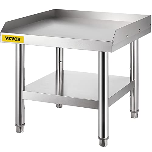 VEVOR Geräte-Grillständer aus Edelstahl, 61 x 61 x 61 cm Edelstahltisch, Grillständer-Tisch mit Verstellbarer Ablagefläche, 450 kg Tragfähigkeit Geräteständer-Grilltisch für Hotel, Zuhause von VEVOR