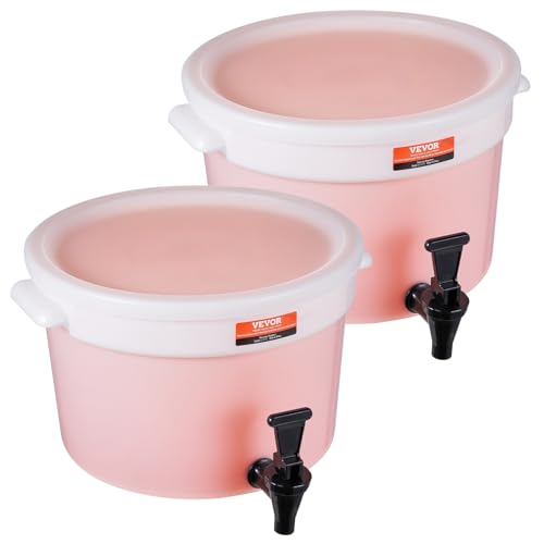 VEVOR Getränkespender, 11 L Getränkespender für Partys, Saftspender aus Kunststoff mit Zapfhahn und Deckel, Eistee-Limonadensaft-Wasserspender, für Restaurants, Hotels, Partys, 2er-Pack von VEVOR