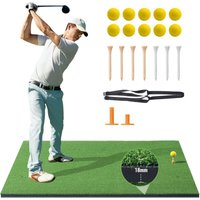 VEVOR Golf-Schlagmatte, Golf Rasen Übungsmatten 152 x 122 cm, verdickte Golf-Schlagtrainingshilfen mit 4 Holz-Tees, 10 Golfbällen, von VEVOR