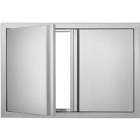 VEVOR Grill-Zugangstür, 710 x 482 mm, Doppelte Außenküchentür, Flächenbündig Montierte Edelstahltür, Vertikale Wandtür mit Versenkbaren Griffen, für VEVOR Grill-Zugangstür, 710 x 482 mm, Doppelte Außenküchentür, Flächenbündig Montierte Edelstahltür, Vertikale Wandtür mit Versenkbaren Griffen, für von VEVOR