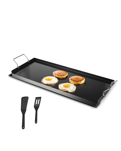 VEVOR Grillplatte Grillpfanne Karbonstahl universelle rechteckige Platte (812 x 310 mm) mit flacher Oberseite, Gasgrill-Grillplatte für BBQ-Grill Teppanyaki, tragbares Familienkochgeschirr mit Griff von VEVOR