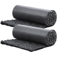 Gummimulch 2er-Set, Gummimulchmatte 2,44 x 0,56 m, permanenter Gummiweg, schwarze Mulch-Garteneinfassung für Pflanzen, Gemüse und Blumen, von VEVOR