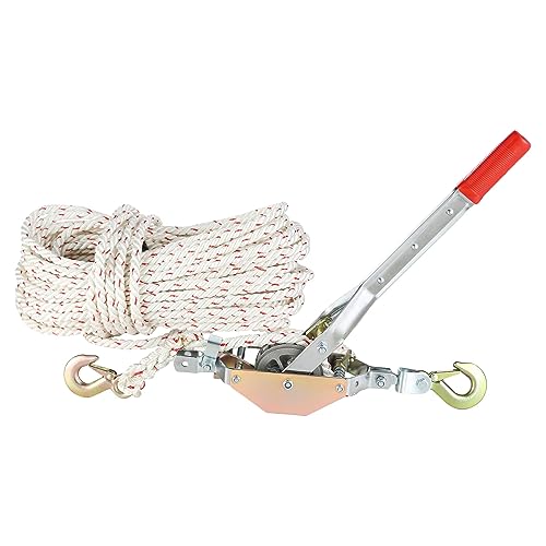 VEVOR Handhebelseilzug 0,75 Tonnen Tragfähigkeit Handseilwinde 30,48 m Seil aus Polyester Kettenwinde 665 x 80 x 200 mm Handseilzug 42,9 cm Grifflänge Seilzug rücklaufsicher Flaschenzug Hebezeuge VEVOR Handhebelseilzug 0,75 Tonnen Tragfähigkeit Handseilwinde 30,48 m Seil aus Polyester Kettenwinde 665 x 80 x 200 mm Handseilzug 42,9 cm Grifflänge Seilzug rücklaufsicher Flaschenzug Hebezeuge von VEVOR