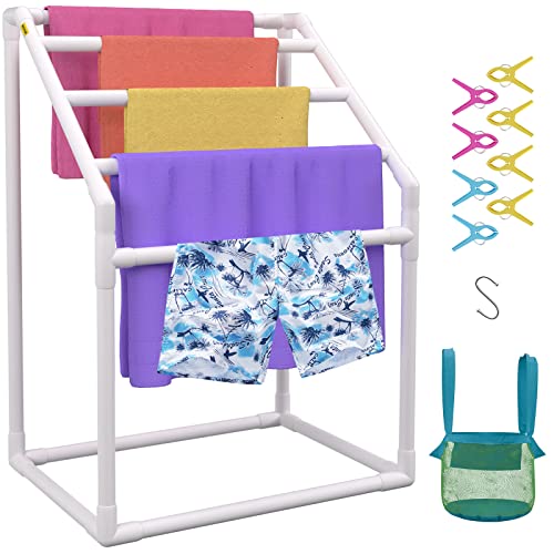 VEVOR Handtuchständer Handtuchhalter mit 5 Handtuchstangen Freistehend, Spa Schwimmbäder Handtuchhalter 94 x 60 x 127 cm Weiß Tragkraft 25 kg, PVC Handtuchständer mit 8 Handtuchklammern & 1 Haken VEVOR Handtuchständer Handtuchhalter mit 5 Handtuchstangen Freistehend, Spa Schwimmbäder Handtuchhalter 94 x 60 x 127 cm Weiß Tragkraft 25 kg, PVC Handtuchständer mit 8 Handtuchklammern & 1 Haken von VEVOR