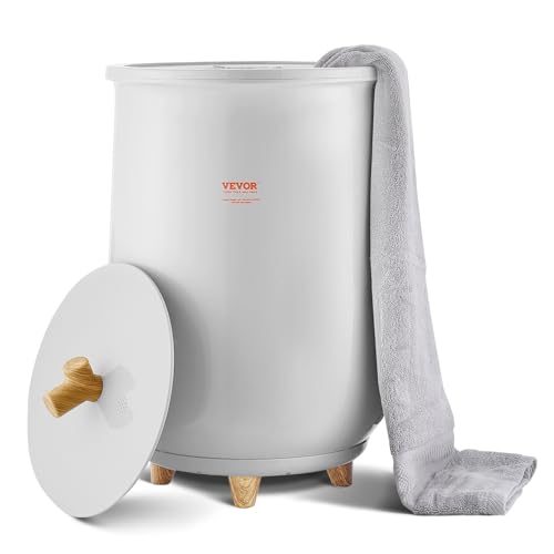 VEVOR Handtuchwärmer Eimer Wärmegerät 20 L mit LED-Licht & automatische Abschaltung & Temperatureinstellung, Towel Warmer für Spa Badezimmer Waschküche Grau, zum Erwärmen von Handtüchern von VEVOR