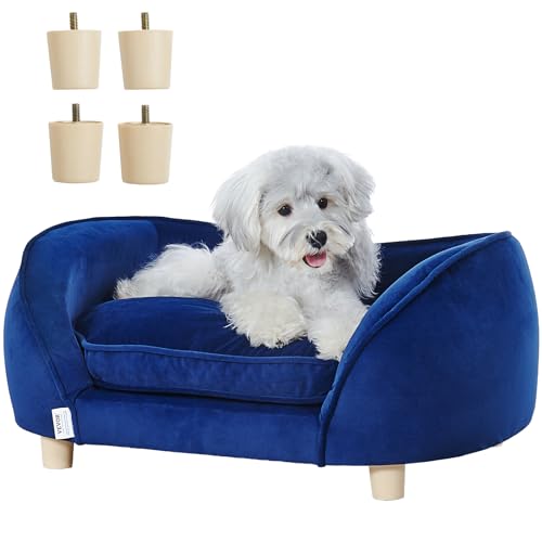 VEVOR Haustiersofa, Hundecouch für mittelgroße Hunde und Katzen, weiches samtiges Hundesofabett, 37 kg belastbares Katzensofa, Hundebett, Haustierbett Dunkelblau VEVOR Haustiersofa, Hundecouch für mittelgroße Hunde und Katzen, weiches samtiges Hundesofabett, 37 kg belastbares Katzensofa, Hundebett, Haustierbett Dunkelblau von VEVOR