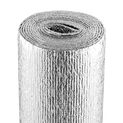 VEVOR Heizkörper Reflexionsfolie, Heizung Isolierfolie mit Schaumstoffkern, 304,8 x 122 cm, 3,2 mm dick, doppelseitige Dämmfolie aus Alu, EPE, Thermofolie, Isoliermatte für Wandisolierung Kälteschutz von VEVOR