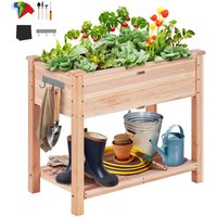 Vevor - Hochbeet Holz Pflanzkübel mit Ablage Blumenkasten 75kg Tragfähigkeit Garten Pflanzkasten Terrassen Gemüsebeet Gartenbeet Pflanzbeet von VEVOR