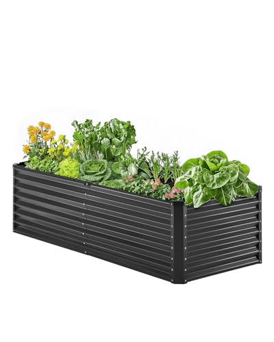 VEVOR Hochbeet aus Metall, 1800x895x600mm, verzinkter Pflanzkasten für den Außenbereich, mit offenem Boden, großes Gemüsebeet für den Anbau von Gemüse, Blumen, Kräutern und Sukkulenten von VEVOR
