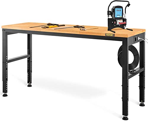 VEVOR Höhenverstellbare Werkbank 135 x 46 x 72-97 cm Spanntisch, 900 kg Gewichtskapazität Arbeitstisch, Braun Klappbare Werkzeugbank aus Kaltgewalzter Stahl, Multifunktionswerktisch für Lager & Büro VEVOR Höhenverstellbare Werkbank 135 x 46 x 72-97 cm Spanntisch, 900 kg Gewichtskapazität Arbeitstisch, Braun Klappbare Werkzeugbank aus Kaltgewalzter Stahl, Multifunktionswerktisch für Lager & Büro von VEVOR