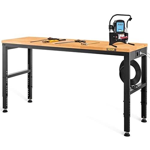 VEVOR Höhenverstellbare Werkbank 155 x 51 x 72-97 cm Spanntisch, 900 kg Gewichtskapazität Arbeitstisch, Braun Klappbare Werkzeugbank aus Kaltgewalzter Stahl, Multifunktionswerktisch für Lager & Büro VEVOR Höhenverstellbare Werkbank 155 x 51 x 72-97 cm Spanntisch, 900 kg Gewichtskapazität Arbeitstisch, Braun Klappbare Werkzeugbank aus Kaltgewalzter Stahl, Multifunktionswerktisch für Lager & Büro von VEVOR