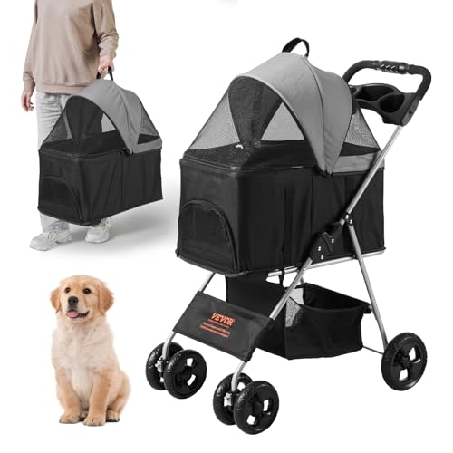 VEVOR Hundebuggy 79x46x102cm Hundewagen 16kg Tragfähigkeit Faltbar Hundetrolley Aluminium-Rahmen 600D Oxford-Gewebe Nylon-Netzfenster 4 Eva-Räder Hundebox Tierbuggy Katzenbuggy Haustier Transport VEVOR Hundebuggy 79x46x102cm Hundewagen 16kg Tragfähigkeit Faltbar Hundetrolley Aluminium-Rahmen 600D Oxford-Gewebe Nylon-Netzfenster 4 Eva-Räder Hundebox Tierbuggy Katzenbuggy Haustier Transport von VEVOR