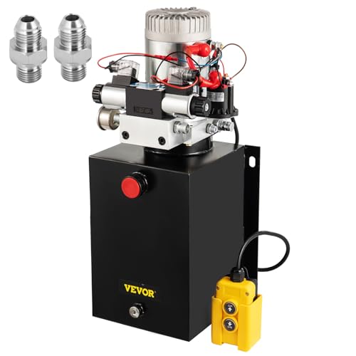 VEVOR Hydraulikaggregat, 12-Volt-Kippanhänger-Hydraulikpumpe, Doppeltwirkende 12-Quart-Hydraulikpumpe, Elektrische Hydraulikzylinderpumpe mit Messing-Manometer VEVOR Hydraulikaggregat, 12-Volt-Kippanhänger-Hydraulikpumpe, Doppeltwirkende 12-Quart-Hydraulikpumpe, Elektrische Hydraulikzylinderpumpe mit Messing-Manometer von VEVOR